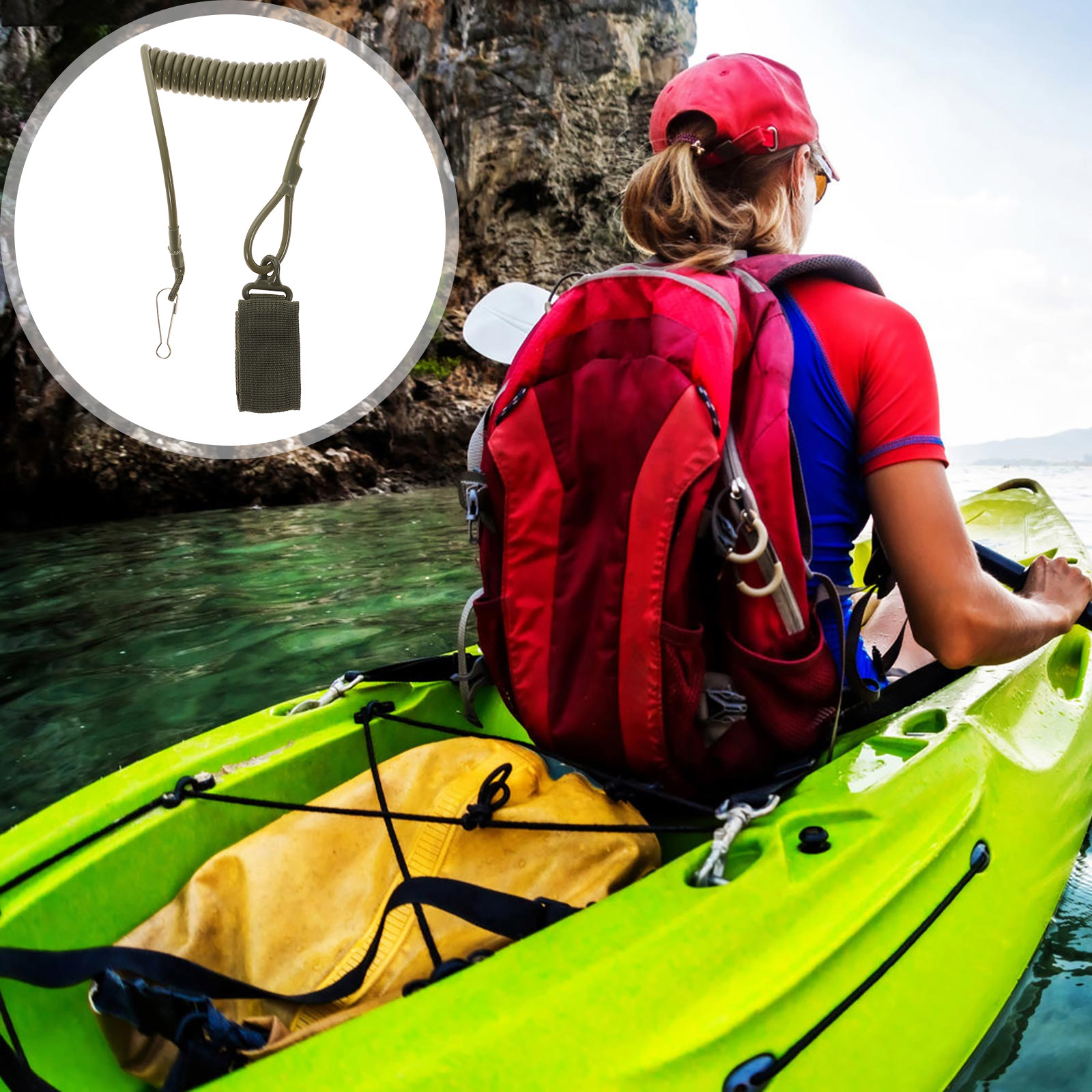 Fishing Kayak Paddle Leash - 1Pcs Kayak Paddle Leash Adjustable Elastic