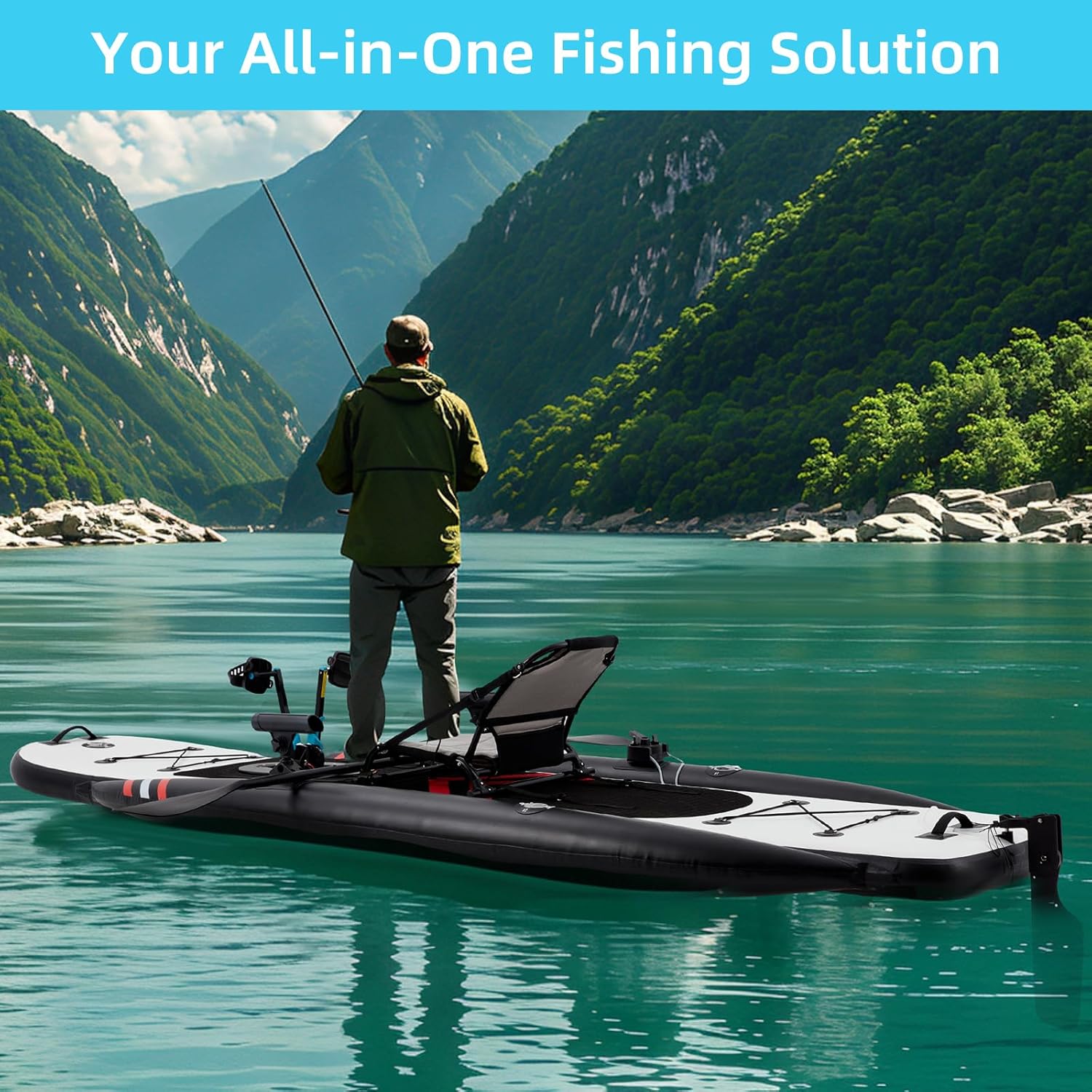 12ft Premium PVC Inflatable Fi - огляд і ціна Fishing Kayak Pedal Drive